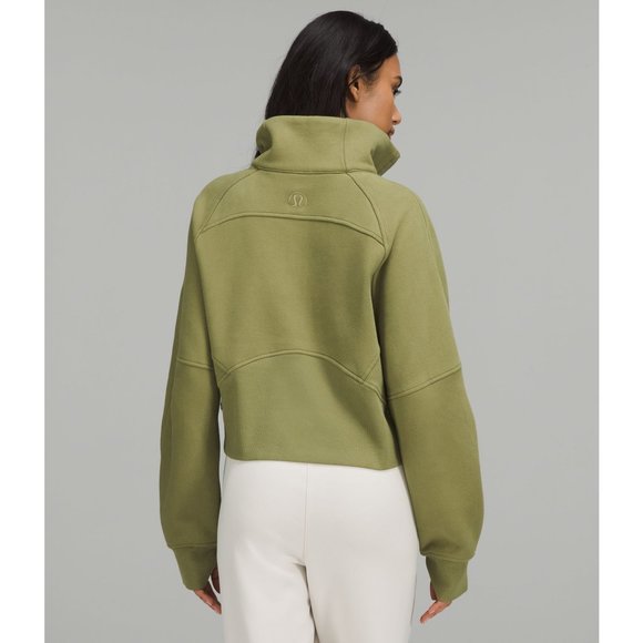 lululemon athletica Tops - Lululemon Athletica Scuba Oversized Funnel Neck Half-Zip - Bronze Green - M/L